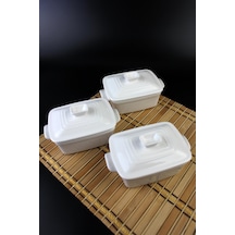 3 Lü Mini Porselen Kahvaltılık, Sosluk, Reçellik 12 9cm