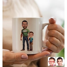 Kişiye Özel Karikatürlü Baba-oğul Tasarımlı Beyaz Kupa Bardak-1, Babaya Hediye, Babalar Günü Hediyeleri Kobitmeyencom31621 Bk Gift