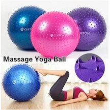 Tr Dikenli Yoga Pilates Aerobik Jimnastik Topu 65 Cm + Pompa, Tek Ebat, Dknlipembe65, Pembe