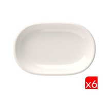 Tabak Evi Porselen Magnus Oval Kayık Tabak 27,50x17,50x3cm 6 Lı Krem