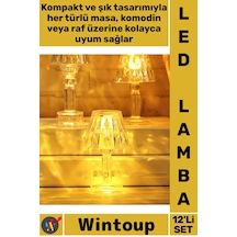 Ledlamba Gün Işığı Dekoratif Şık Zarif Tasarım Ev Hediyesi Modern Hediyelik Abajur Led Lamba 12'li