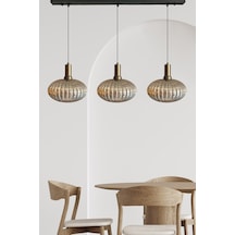 Üçlü Elegant Cam Bal Rengi Avize Eskitme Fener Başlık Sarkıt Lamba Restoran Salon Aydınlatma Bal
