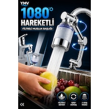 Ymv Filtreli Musluk Başlığı 1080 Derece Hareketli Döner Batarya Ucu Su Tasarruflu Lavabo Aparatı