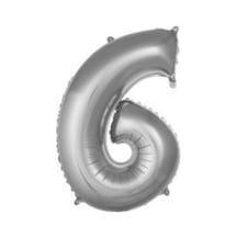 34 Inç 76 Cm Gümüş Folyo Rakam Balon 6 A