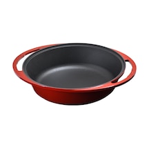 Lava Döküm Derin Kızartma Tavası Kulplu 27 CM Kırmızı