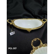 Royking Elegance Oval Sunum Tabak Gold 40cm Pcl 017