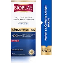 Bioblas Saç Dökülmesi + Kepek Karşıtı Şampuan – Çinko, Mentol, Kremli 360 ML Bioblas Saç Dökülmesi + Kepek Karşıtı Şampuan – Çinko, Mentol, Kremli 360 ML