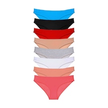 8 Adet Süper Eko Set Likralı Kadın Slip Külot Set 2 Altın - Lacivert