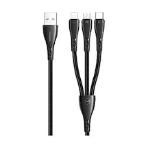 Ca-6960 3in1 Lightning-micro-type-c Şarj Kablosu 3a 1.2m Siyah