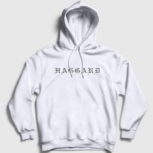 Presmono Unisex Logo Haggard Kapüşonlu Sweatshirt Beyaz