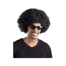 Siyah Renk Kıvırcık Afro Bonus Peruk Parti Peruğu