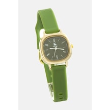 Kare Silikon Kayışlı Bayan Kol Saati Yeşil