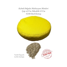 Remege Kabuk Dolgulu Duck Kumaş Meditasyon Minderi Sarı Sr1