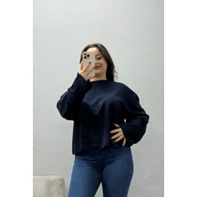 Belendir Kadın Penye Kimono Kol Sweat Lacivert