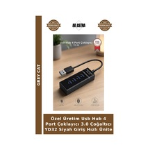 Özel Üretim Usb Hub 4 Port Çoklayıcı 3.0 Çoğaltıcı Yd32 Siyah Giriş Hızlı Ünite
