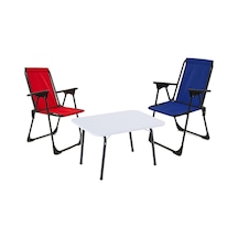 Exent 45x60 Katlanır Masa + 2 Adet Kamp Sandalyesi, Katlanır Sandalye, Çift Dikişli 120 Kg Kapasiteli-kır-lac-bey Çok Renkli
