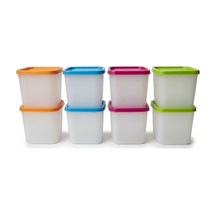 Alaska 8'li Derin Dondurucu Saklama Kabı Seti - 380 Ml Kar Tanesi Desenli Erzak Kabı - Kırılmaz Esnek Yapı, Bpa Free 4 Renk X 2 Adet