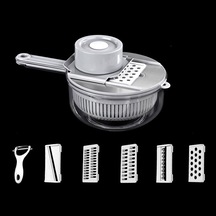 Cbtx 6'sı 1 Arada El Korumalı Sebze Kesici, Su Filtreli Ve Depolama Fonksiyonlu Gri