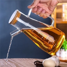 900ml Borosilikat Cam Master Chef Model Yağdanlık Bambu Kapaklı Çok Renkli