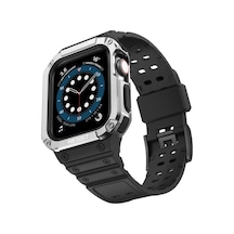Watch 42mm Kr401 Silikon Kordon - Siyah-gümüş