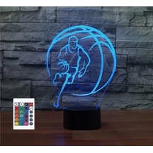 Goldenqian 3d Basketbol Uzaktan Kumanda 16 Renk Gece Işıkları Illusion Akrilik Led Masa Abajur Çocuk Yatak Odası Masa Dekor Çocuklar Için Doğum Günü Hediyeleri Oyuncak Jwy7e1 Siyah