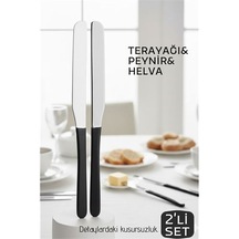 Zenvac Lüks Seri 2'li Tereyağı Ve Peynir Bıçağı Seti - Paslanmaz Çelik & Ergonomik Silikon Saplı 16 Cm 719999 Z