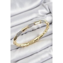 Pirinç Zirkon Taşlı Kemik Model Gold Renk Vip Kadın Bileklik Vice1395 0435 Çok Renkli