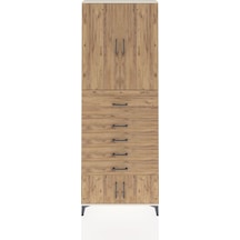 Arges Dolap 3 Raflı 5 Çekmeceli 4 Kapaklı 88x30x243 Aytaşı-çam Aytaşı