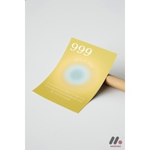 Melek Sayısı 999 Posteri, Çerçevesiz Yüksek Kalite Duvar Afişi - Kişiye Özel Hediye