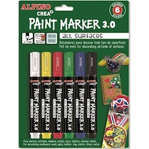 Alpino Crea Paint Marker 3.0 Tüm Yüzeyler İçin Boyama Markörü 6'lı