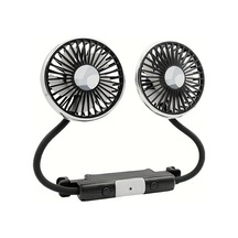 Willowhaven Siyah Çift Başlı Usb Araç Arka Koltuk Fanı Bağımsız Hava Akışı 360 Dönüş