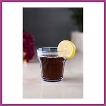Gees Global Akrilik Lacivert Tekli Kısa Bardak & Su Meşrubat Kahve Yanı Bardağı 300 Ml Cam Değildir Gbzs