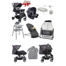 Tommy Baby 12 Parça Çeyiz Seti Bebek Arabası - Puset - Beşik - Ana Kucağı - Mama Sandalyesi - Küvet Takımı - Bebek Bakım Çantası
