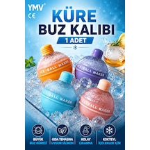 Ymv Küre Buz Kalıbı Büyük Yuvarlak Buz Topu Kalıbı Kahve Kola Soğuk İçecek Silikon Buzluk 1 Adet Turuncu - Sarı