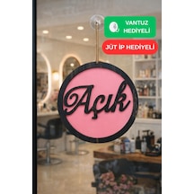 Üç Katlı El Yazılı Modern Açık/kapalı Tabelası - Pembe