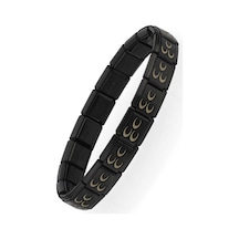 Osmanlı Üç Hilal Bayrağı İtalyan Charm Unisex Çelik Bileklik Scb58 Siyah 10755787