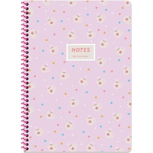 Keskin A4 Çizgili Karton Kapak Kahve Defter - Mor Çok Renkli