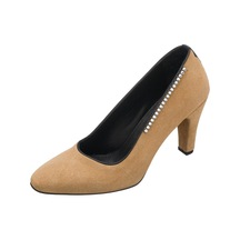 Costo Shoes 40-41-42-43-44 Numara Ays7986 Kum Süet Deri Topuklu Özel Seri Kadın Stiletto Bej