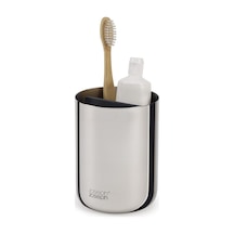 Joseph Easystore - Lüks Paslanmaz Çelik Diş Fırçası Tutucu Caddy Banyo Depolama, Standart Çelik Siyah