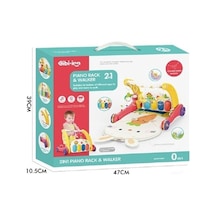 Bıb6016- Piyanolu Bebek Yürüteci Ve Tavşan Desenli Kırmızı Oyun Halısı 2 İn 1