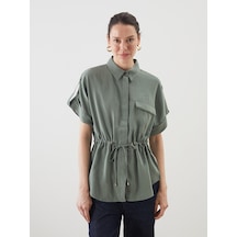 Lcwaıkıkı Classic Haki Modal Karışımlı Oversize Kadın Gömlek Tunik