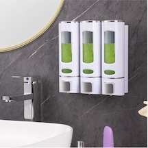 Vıvo Sıvı Sabunluk Plastik 400 Ml Duş Jeli Sabun Oteller, Hastaneler Banyo, Mutfak 3 Adet V-052 Beyaz