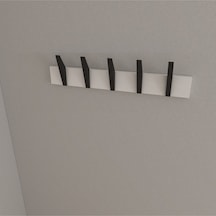 Hepsi3boyutlu Modern Duvar & Kapı Kanca Askılık - 5 Adet Siyah Kanca Askılık - Model No : 4 Siyah