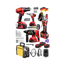 Stilmax STMGR90 Kaynak  + Şarjlı Taşlama + Somun Sıkma + Kırıcı Matkap 5'li Set