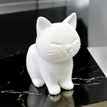 Bezos 3d Baskı Sevimli Kedi Saksı - Figürlü Sukulent Saksısı-beyaz Pro Standart