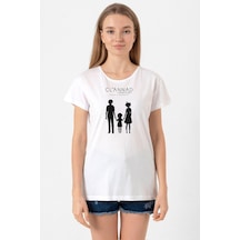 Clannad Anime After Story Beyaz Kadın Bisikletyaka Tshirt 001
