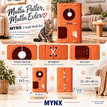 İki Katlı Keçe Kedi Evi Turuncu