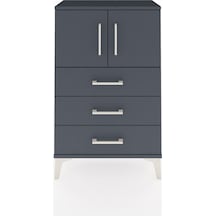 Arges Komodin Tek Raflı 3 Çekmeceli 2 Kapaklı 60x30x96 Antras... Antrasit