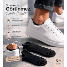 Ask Erkek Üçlü Sneaker Görünmez Çorap Siyah