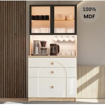 Papatya Mdf Kahve Köşesi Dolabı Çekmeceli Işıklı Aytaşı